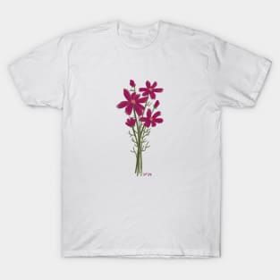 Magenta Flower Bouquet Painting T-Shirt